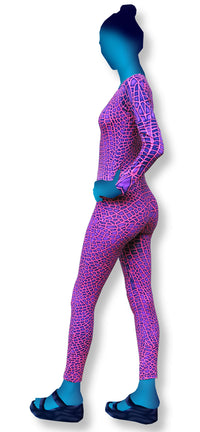 Long Sleeve Catsuit : Pink Dragonfly