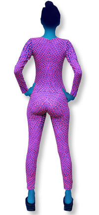 Long Sleeve Catsuit : Pink Dragonfly
