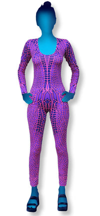 Long Sleeve Catsuit : Pink Dragonfly