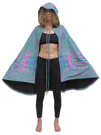 Hooded Cape : Acid Dragonfly - Women Capes - Space Tribe