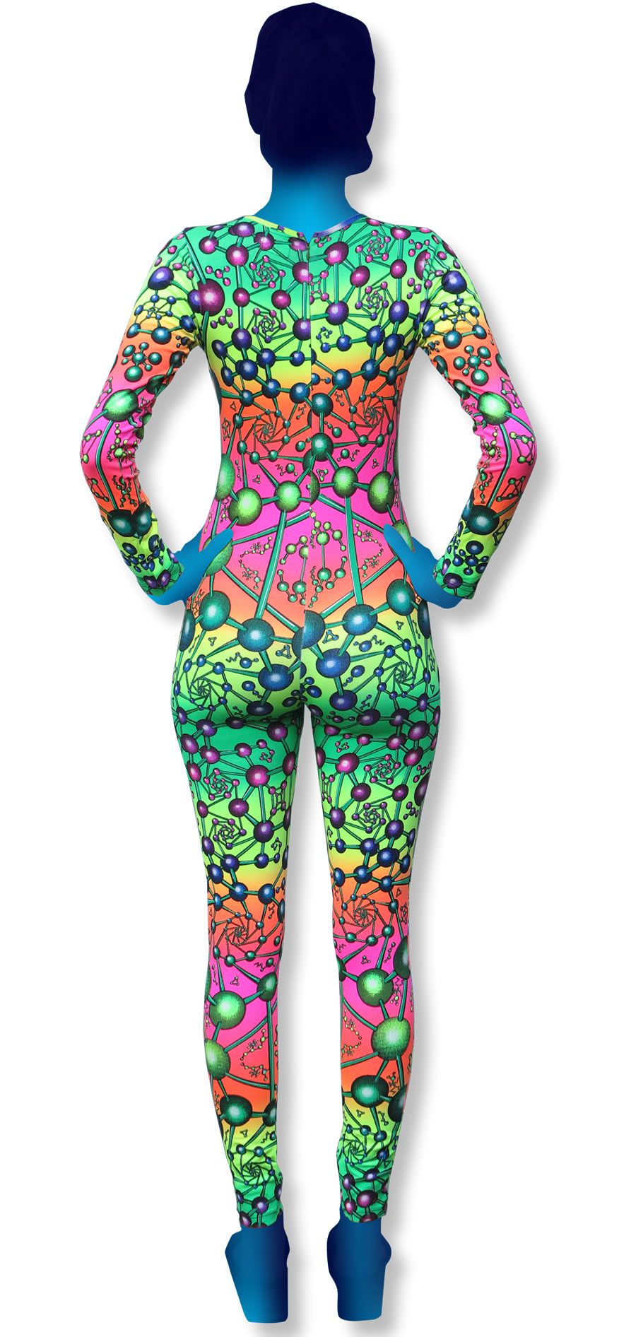 Long Sleeve Catsuit : Atomic Rainbow - Women Catsuits - Space Tribe