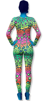 Long Sleeve Catsuit : Atomic Rainbow - Women Catsuits - Space Tribe