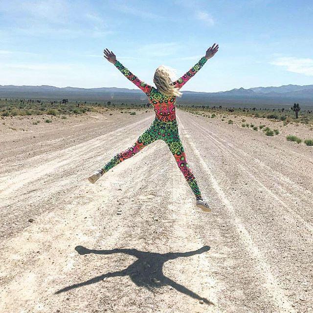 Long Sleeve Catsuit : Atomic Rainbow - Women Catsuits - Space Tribe