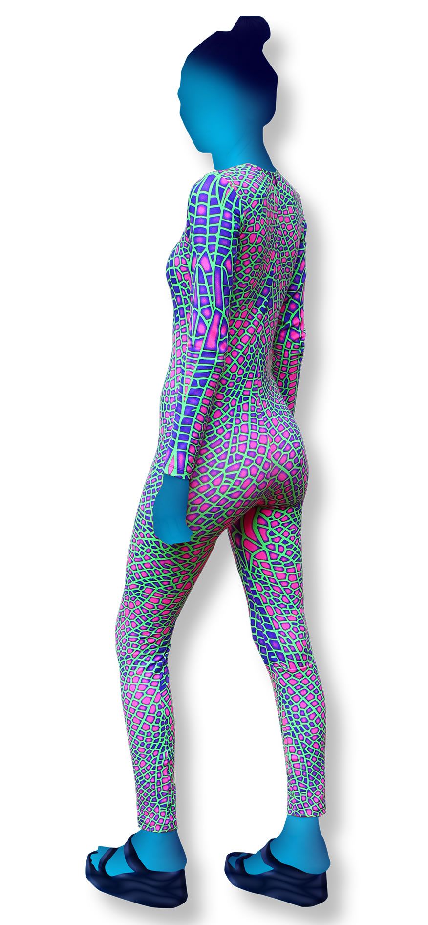 Long Sleeve Catsuit : Acid Dragonfly - Women Catsuits - Space Tribe