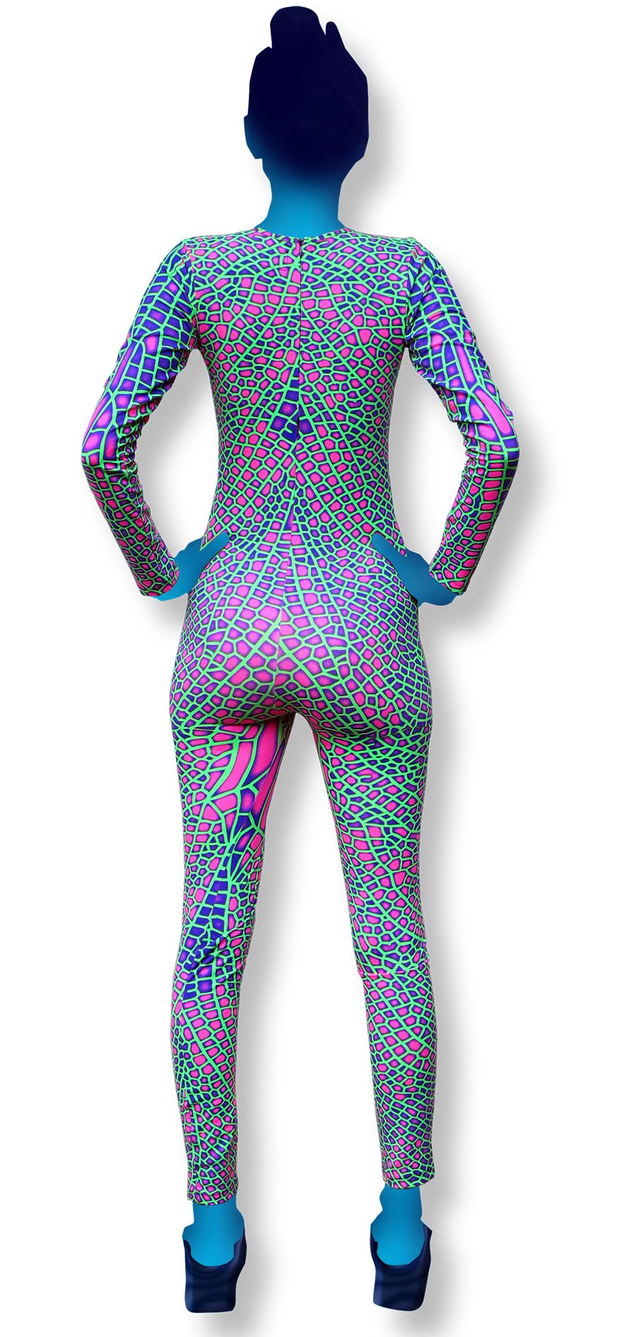 Long Sleeve Catsuit : Acid Dragonfly - Women Catsuits - Space Tribe