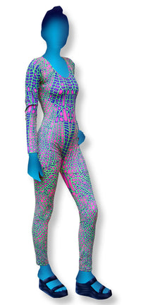 Long Sleeve Catsuit : Acid Dragonfly - Women Catsuits - Space Tribe