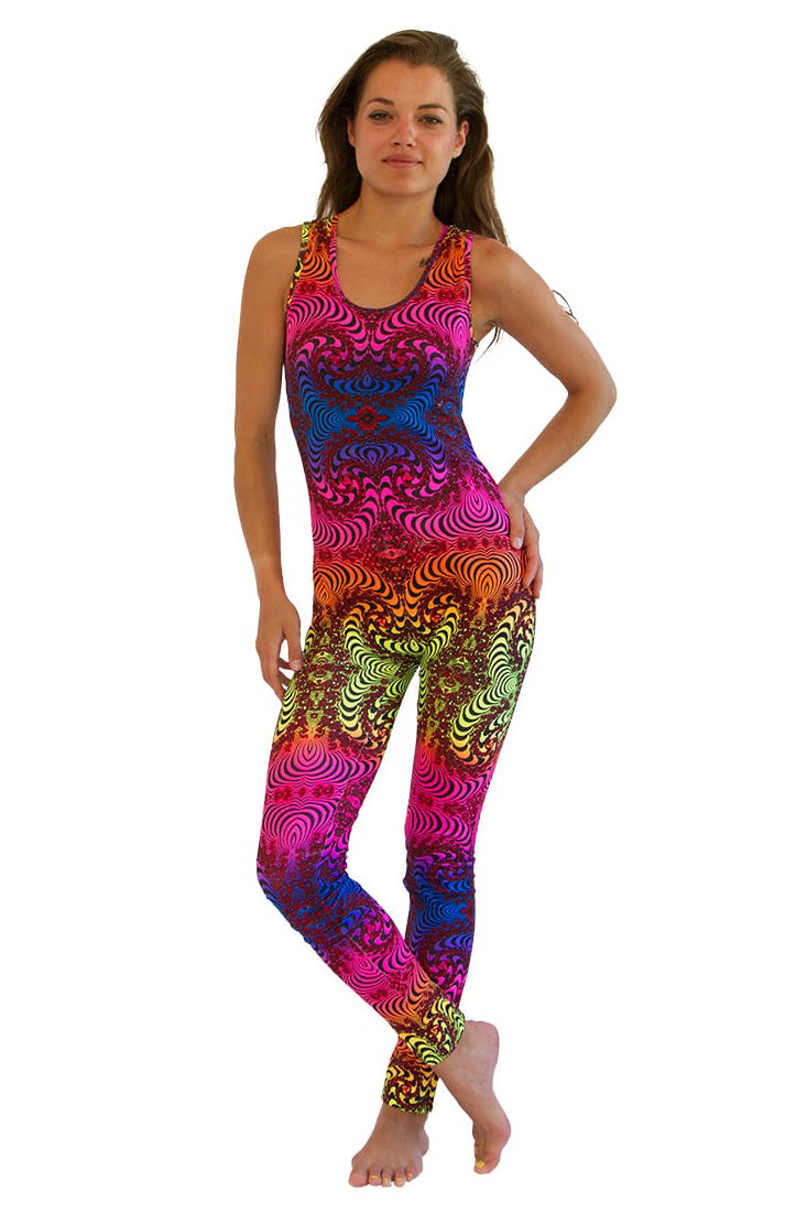 Catsuit : Rainbow Fractal - Women Catsuits - Space Tribe