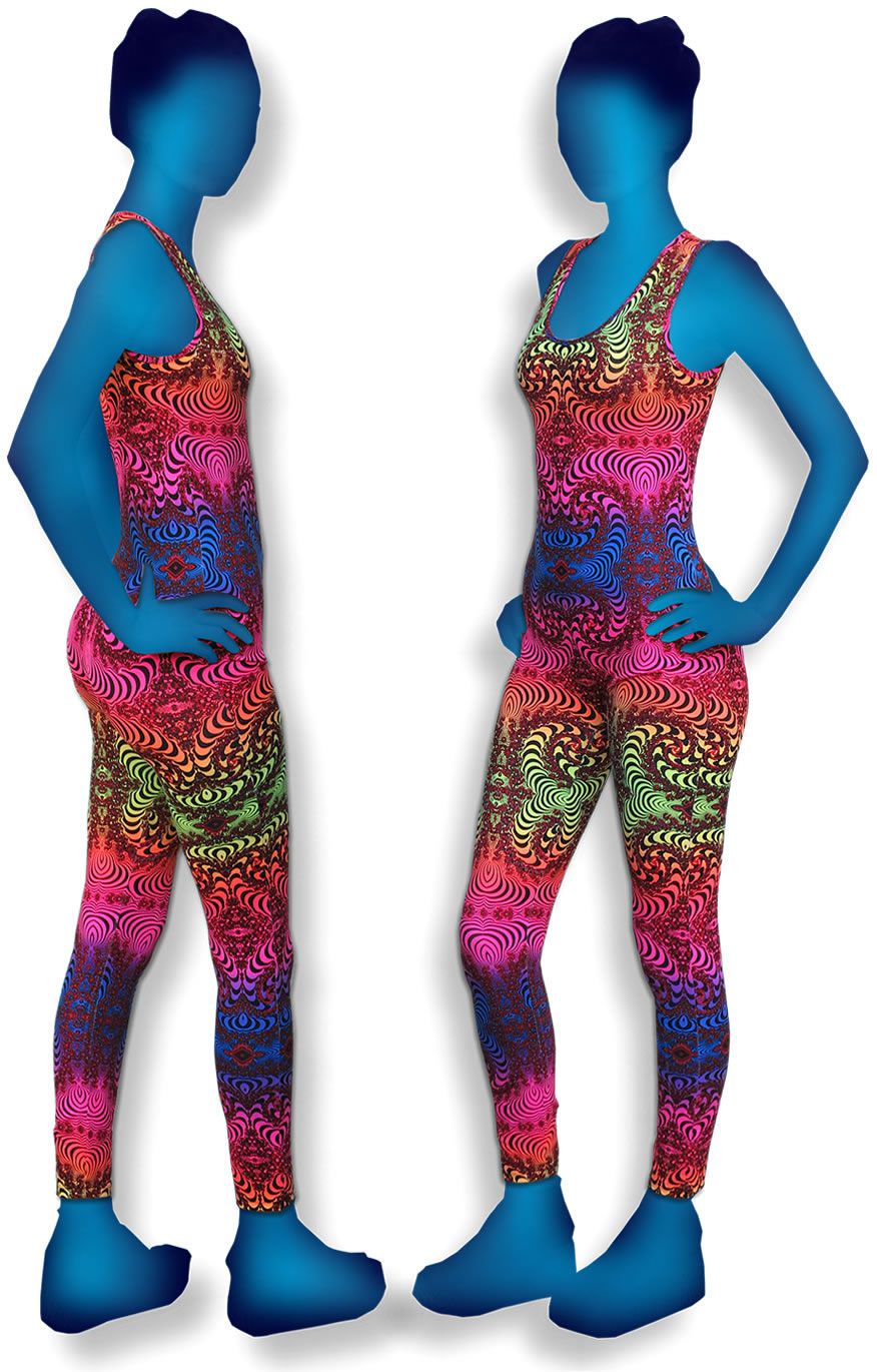 Catsuit : Rainbow Fractal - Women Catsuits - Space Tribe
