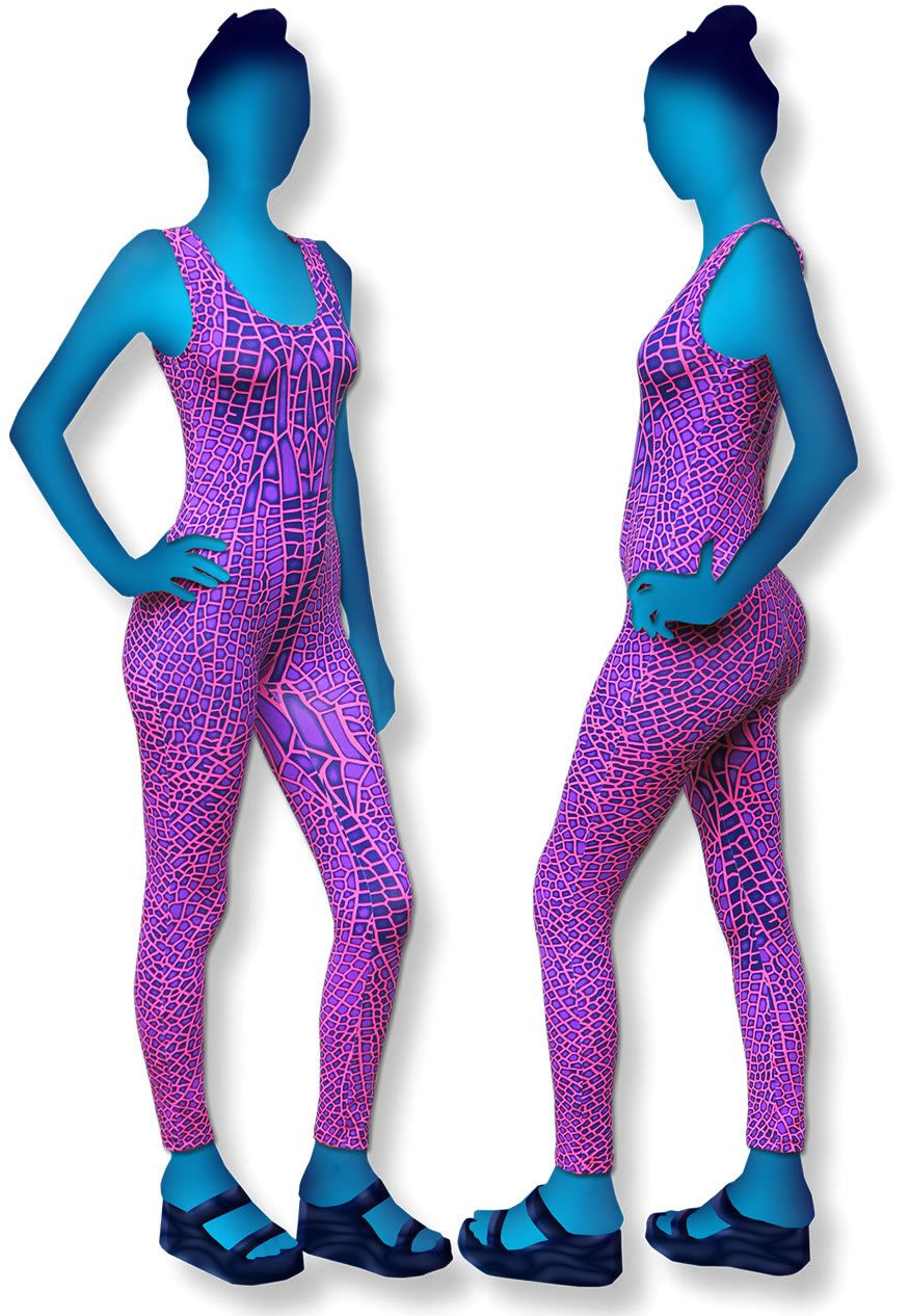 Catsuit : Pink Dragonfly - Women Catsuits - Space Tribe