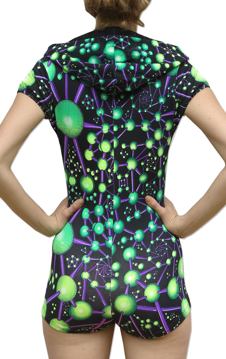 Hooded Playsuit : Atomic Alien - Women Catsuits - Space Tribe