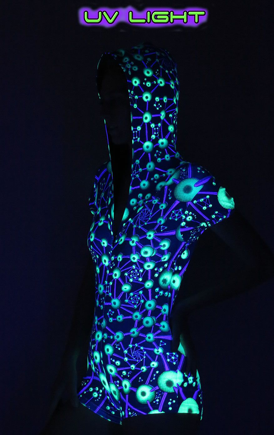 Hooded Playsuit : Atomic Alien - Women Catsuits - Space Tribe