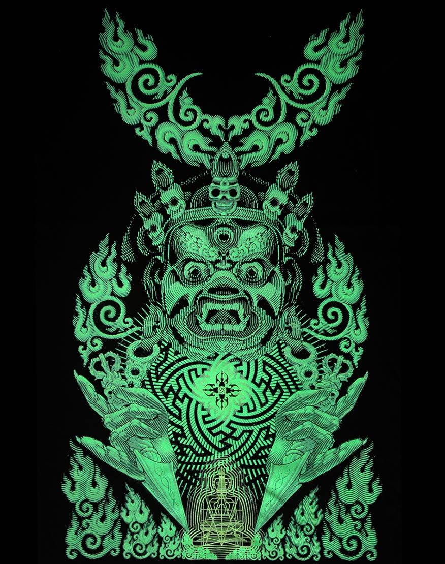 Morph Jacket Round Hood: Lime Mahakala - Men Jackets - Space Tribe