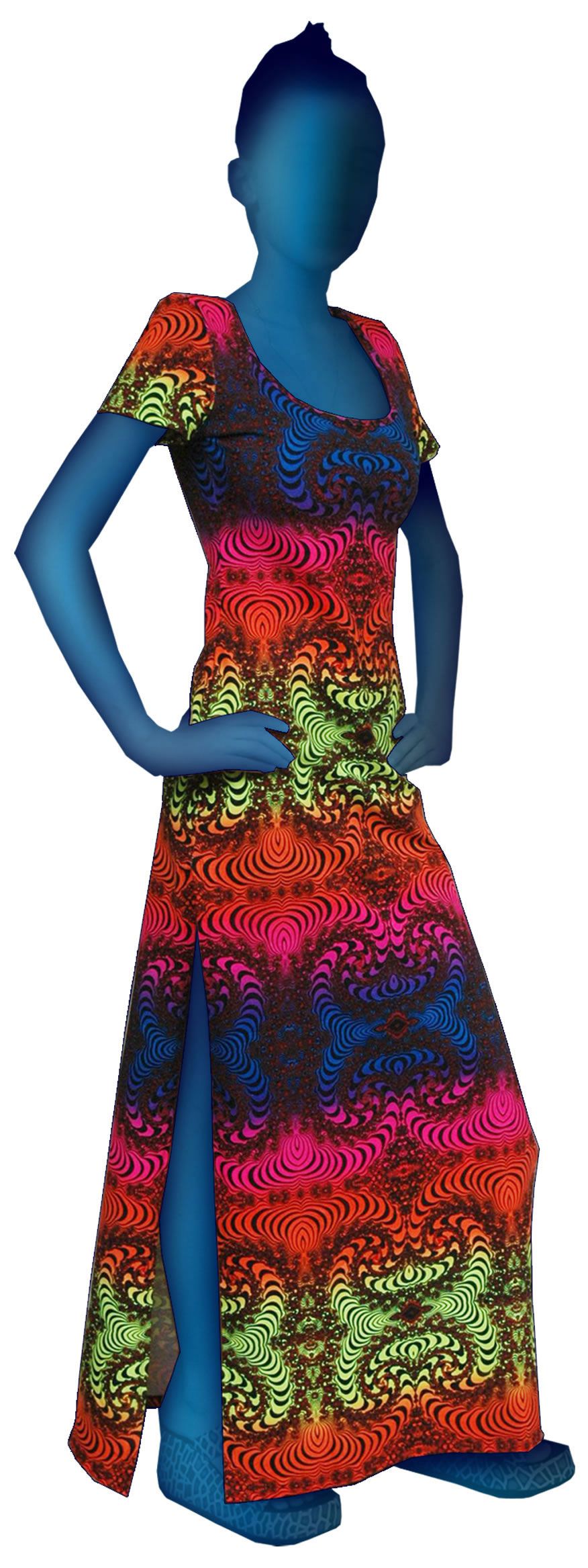Slinky Dress : Rainbow Fractal - Women Dresses - Space Tribe