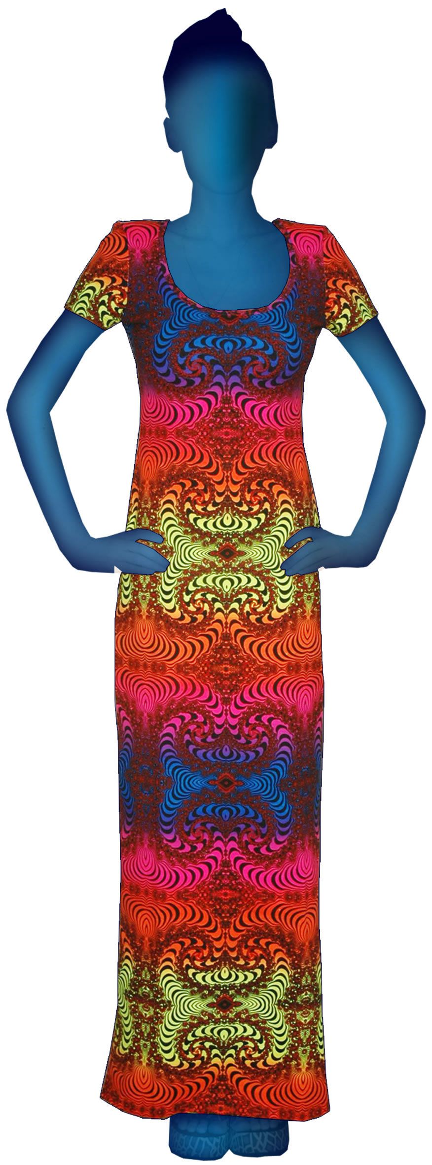 Slinky Dress : Rainbow Fractal - Women Dresses - Space Tribe