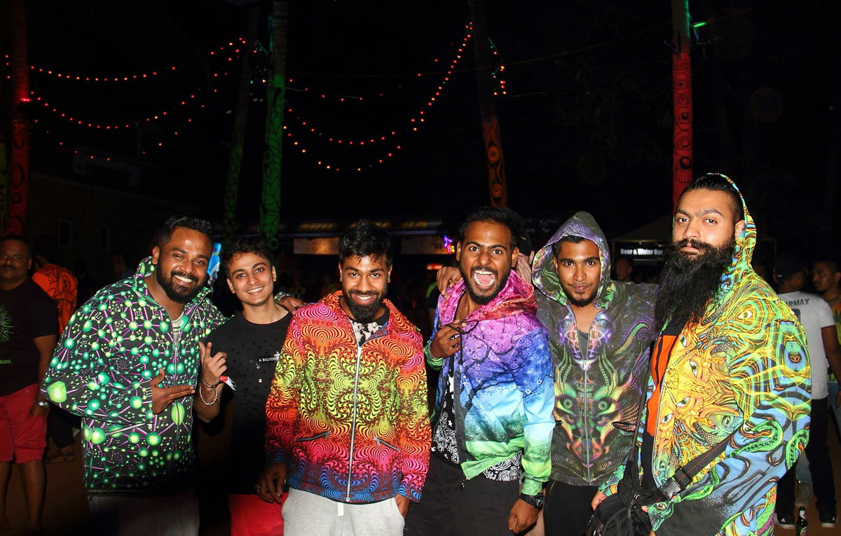 Hooded Zip Jacket : Rainbow Fractal - Men Jackets - Space Tribe