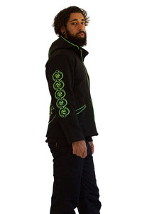 Morph Jacket Round Hood : Lime Triskelion - Men Jackets - Space Tribe