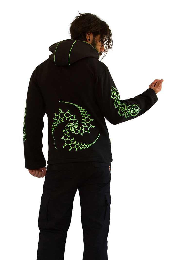 Morph Jacket Round Hood : Lime Triskelion - Men Jackets - Space Tribe