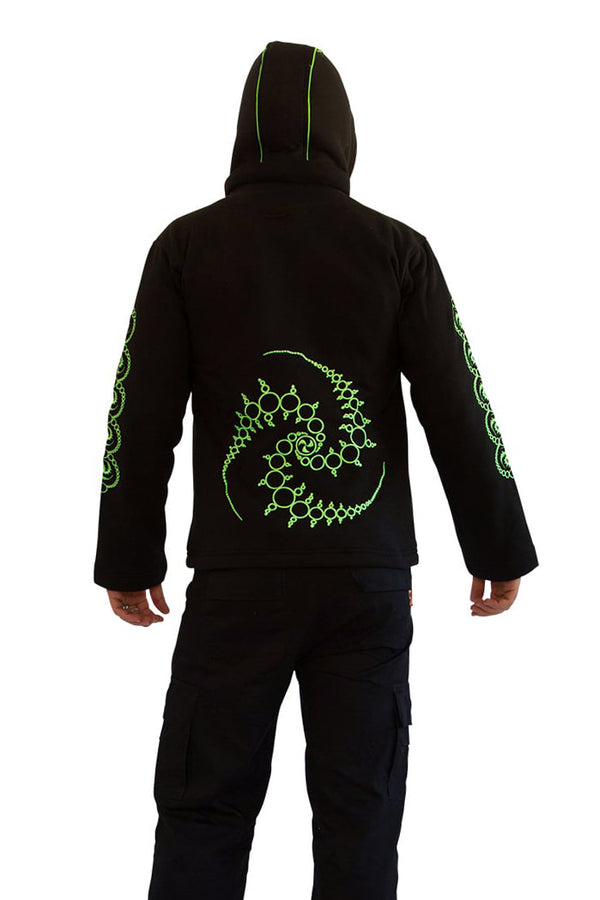 Morph Jacket Round Hood : Lime Triskelion - Men Jackets - Space Tribe