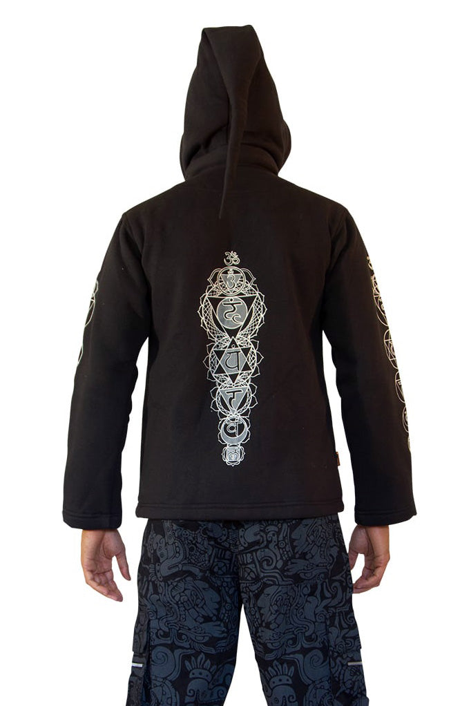 Morph Jacket Pixie Hood : Glo Chakra - Men Jackets - Space Tribe