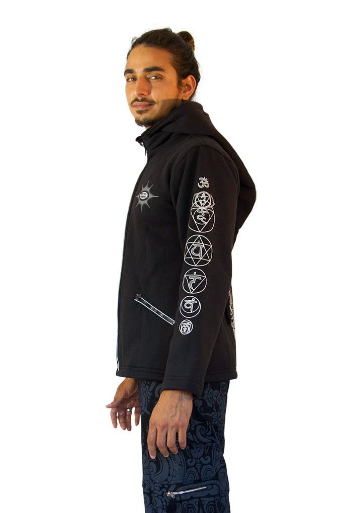 Morph Jacket Pixie Hood : Glo Chakra - Men Jackets - Space Tribe