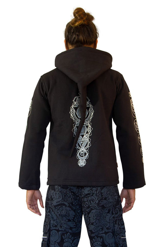 Morph Jacket Pixie Hood : Glo Chakra - Men Jackets - Space Tribe