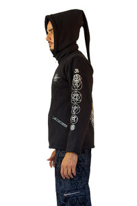 Morph Jacket Pixie Hood : Glo Chakra - Men Jackets - Space Tribe