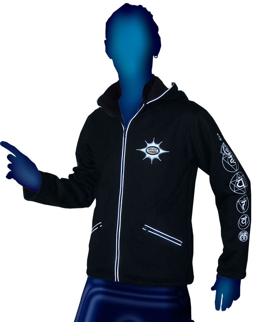 Morph Jacket Pixie Hood : Glo Chakra - Men Jackets - Space Tribe