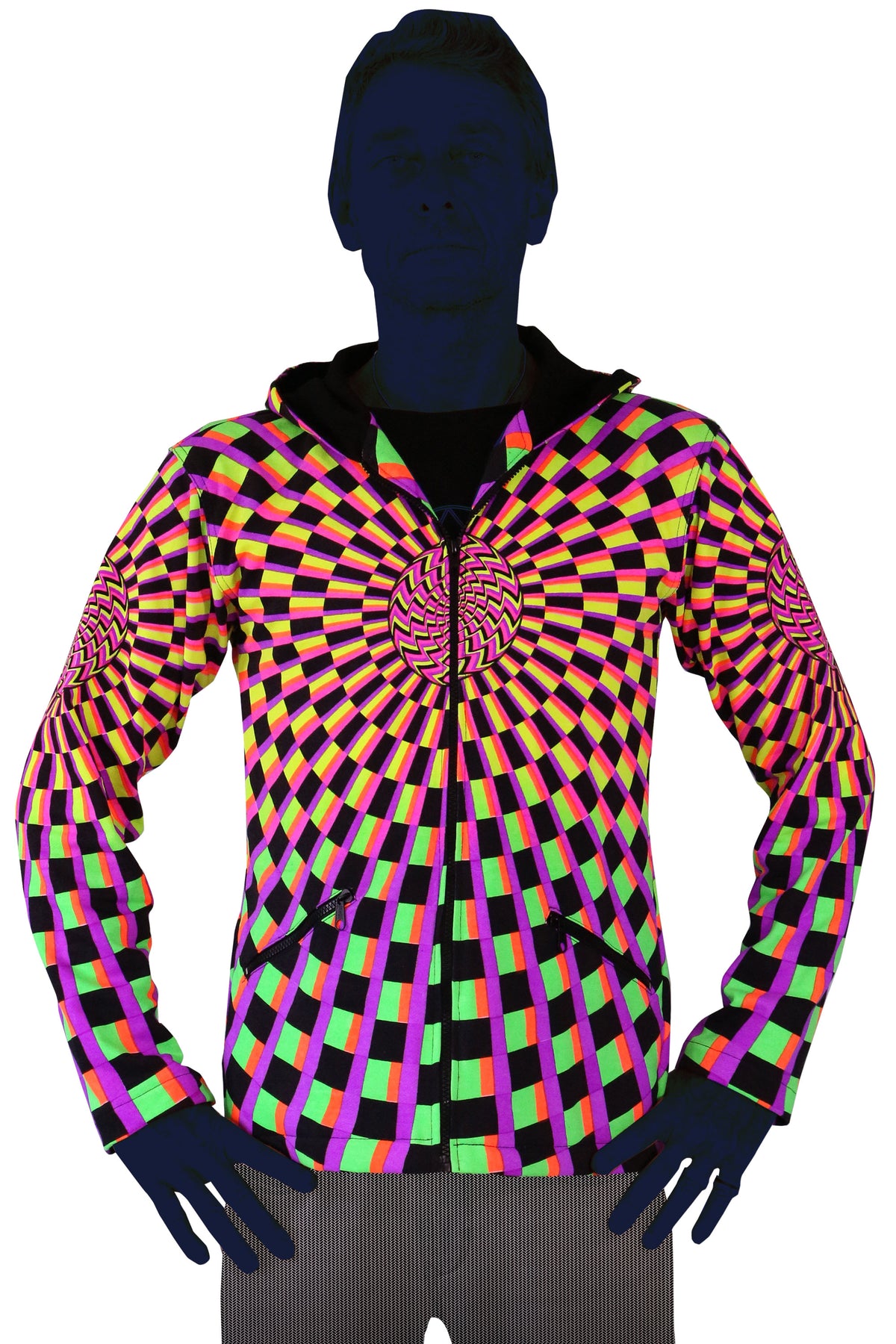 Hooded Zip Jacket : Rainbow Vertigo - Men Jackets - Space Tribe