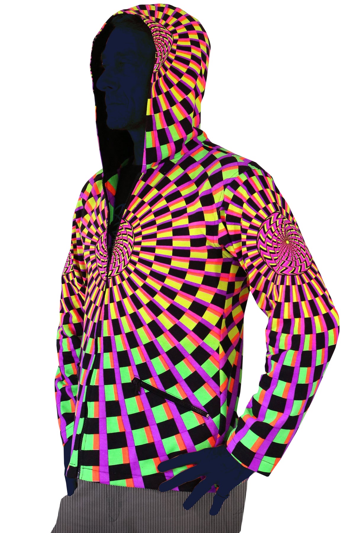 Hooded Zip Jacket : Rainbow Vertigo - Men Jackets - Space Tribe
