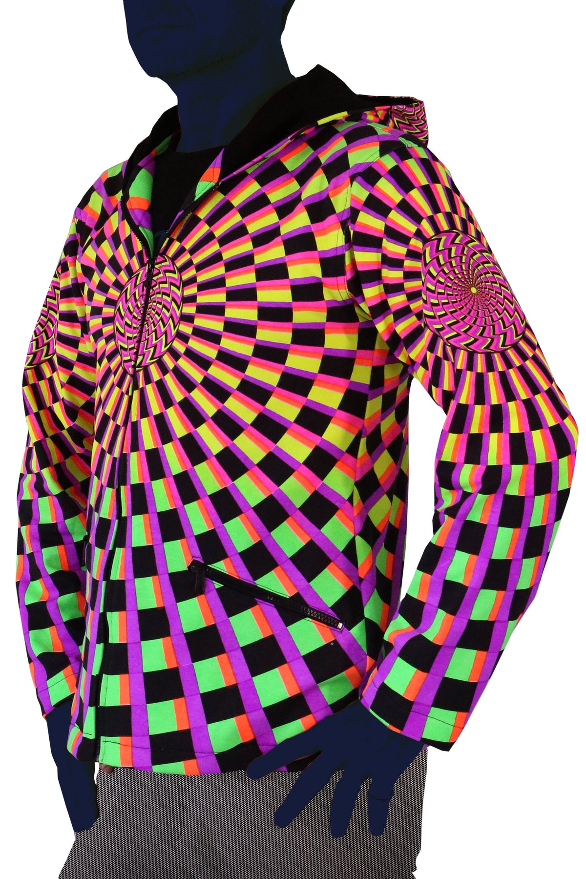 Hooded Zip Jacket : Rainbow Vertigo - Men Jackets - Space Tribe