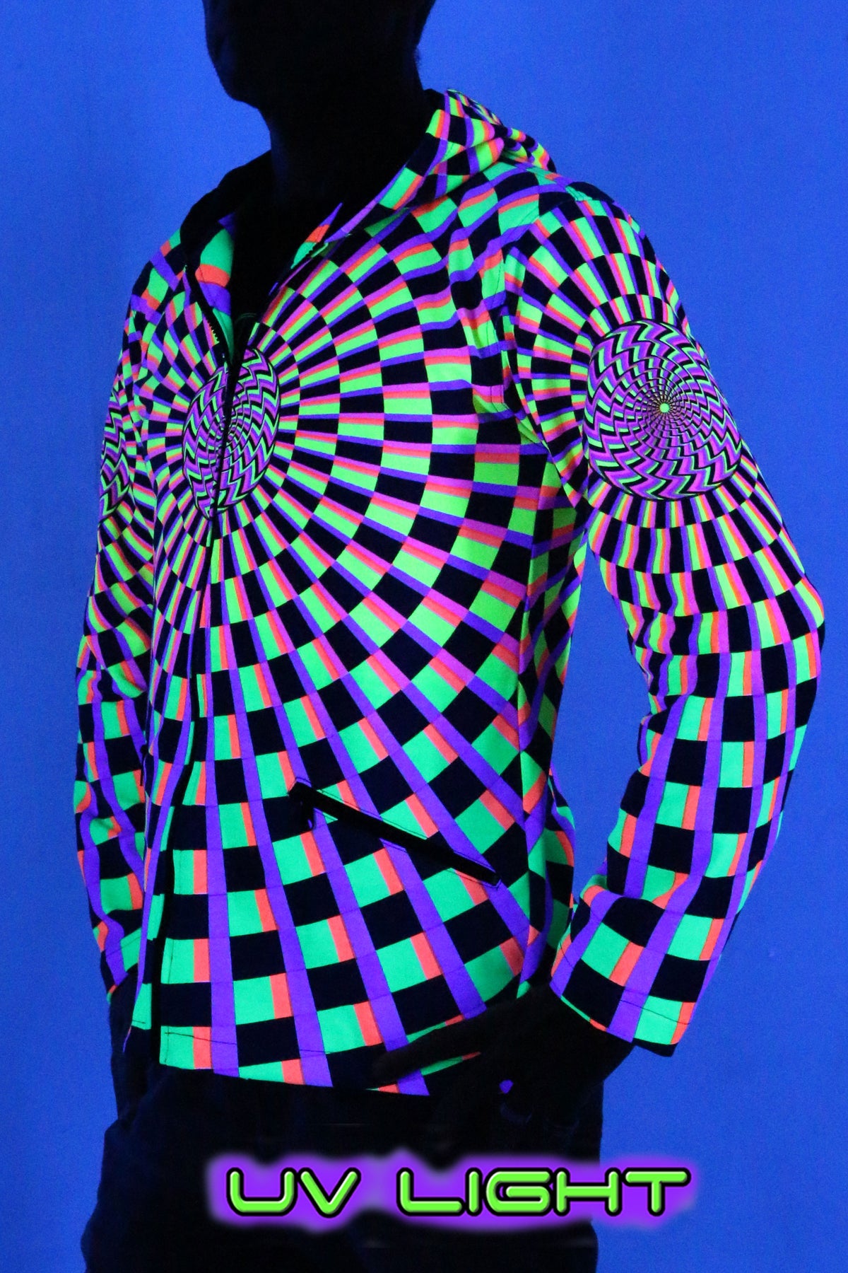 Hooded Zip Jacket : Rainbow Vertigo - Men Jackets - Space Tribe