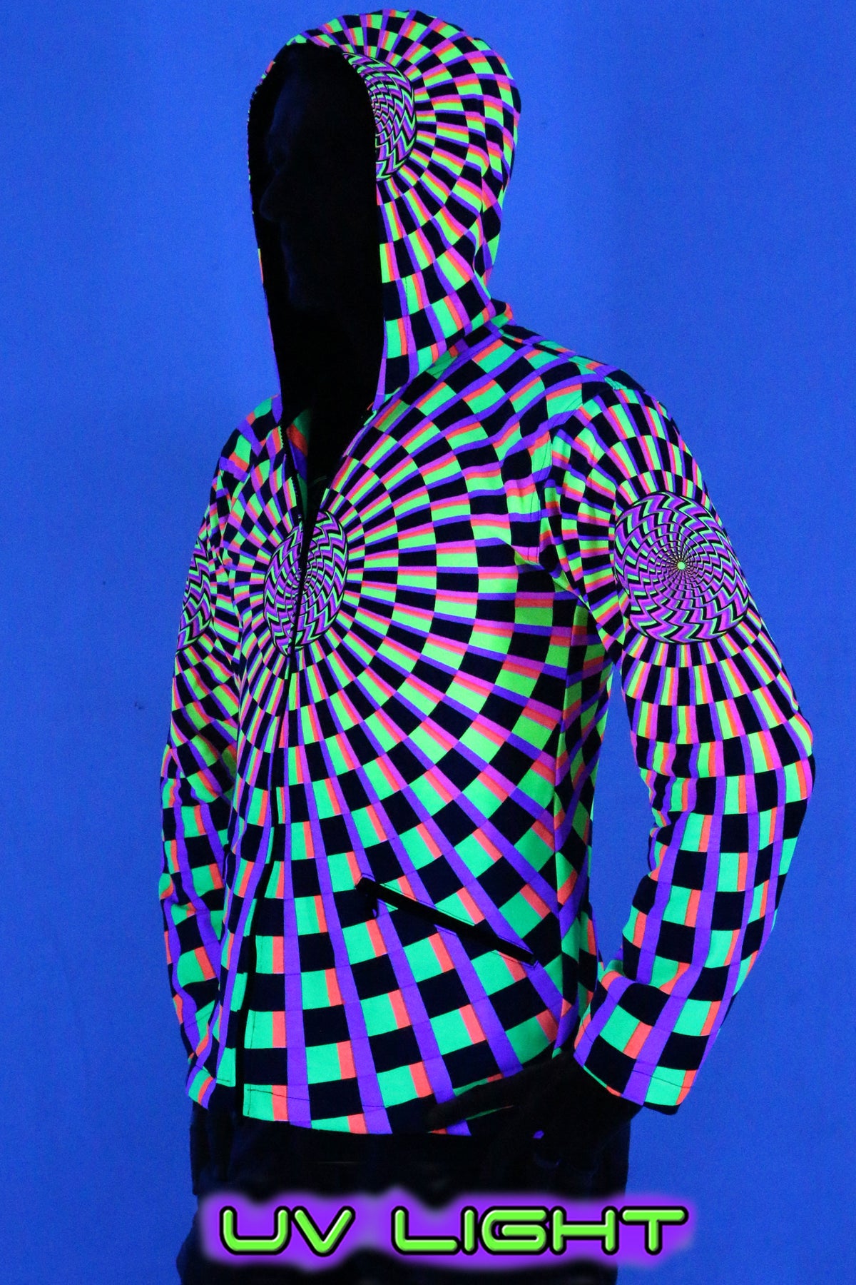 Hooded Zip Jacket : Rainbow Vertigo - Men Jackets - Space Tribe