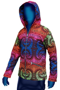 Hooded Zip Jacket : Rainbow Fractal - Men Jackets - Space Tribe