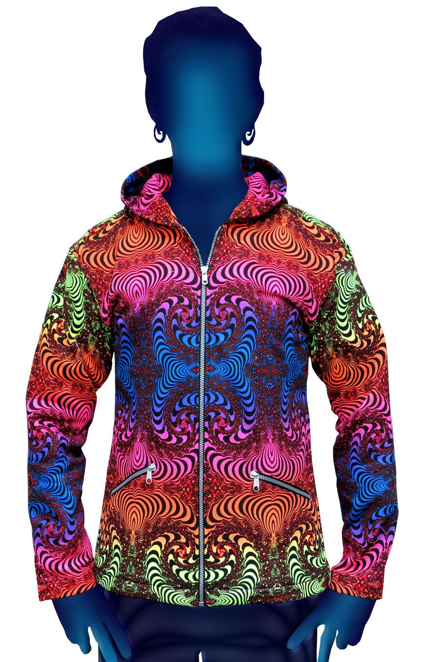 Hooded Zip Jacket : Rainbow Fractal - Men Jackets - Space Tribe