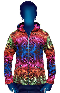 Hooded Zip Jacket : Rainbow Fractal - Men Jackets - Space Tribe