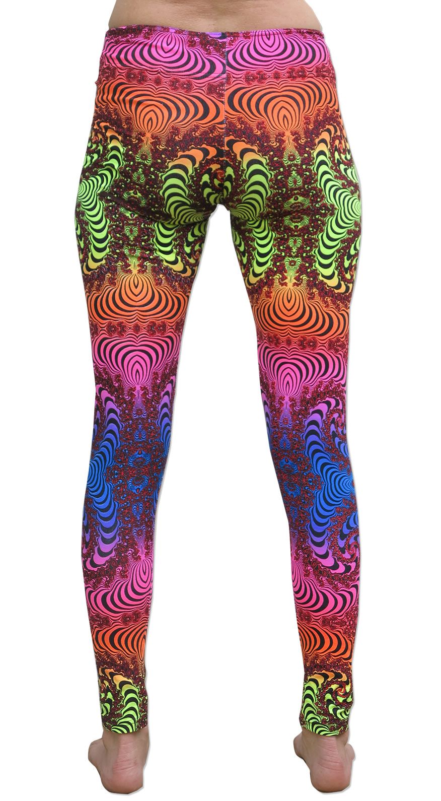Wide waistband Leggings : Rainbow Fractal - Women Leggings - Space Tribe