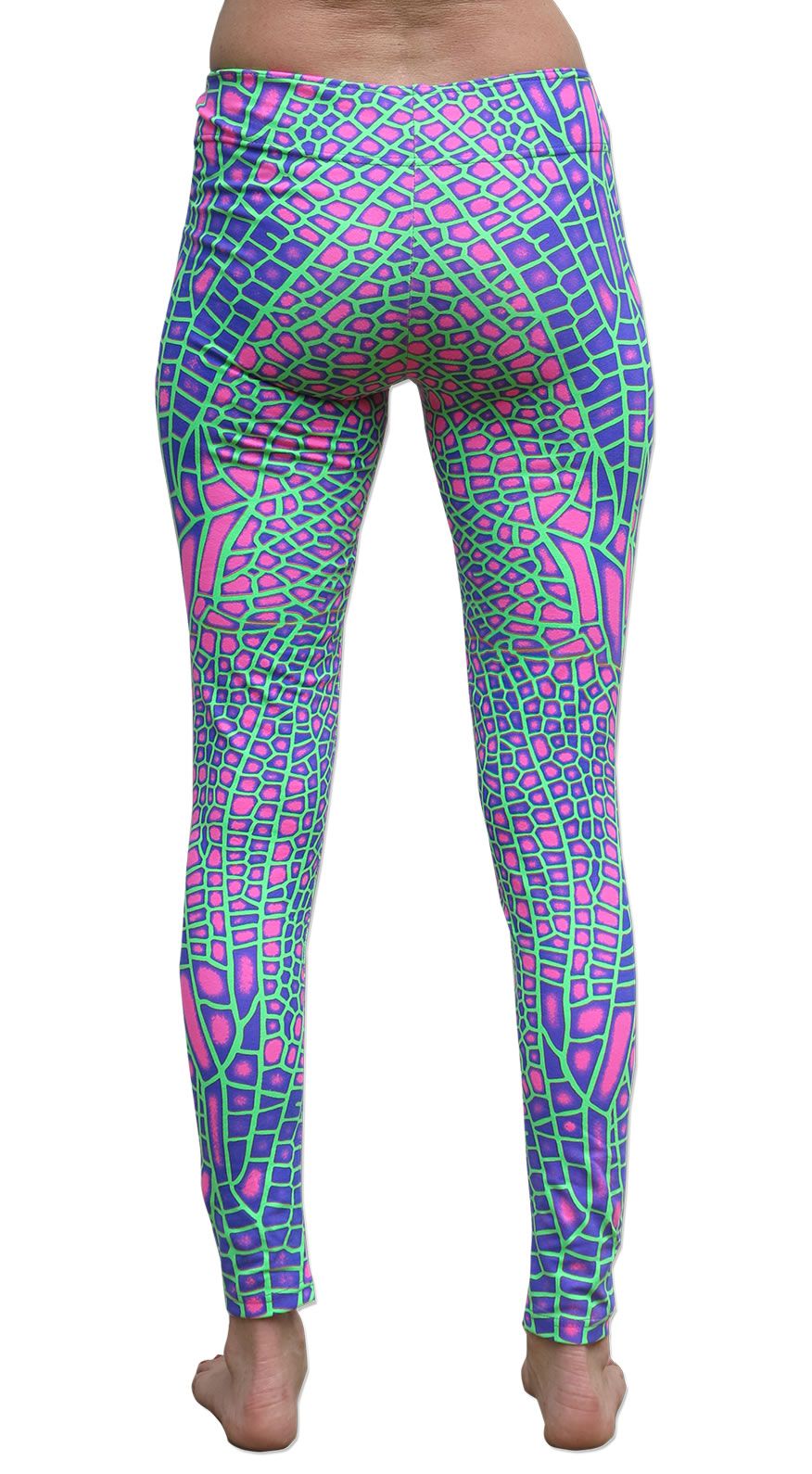 Wide waistband Leggings : Acid Dragonfly - Women Leggings - Space Tribe