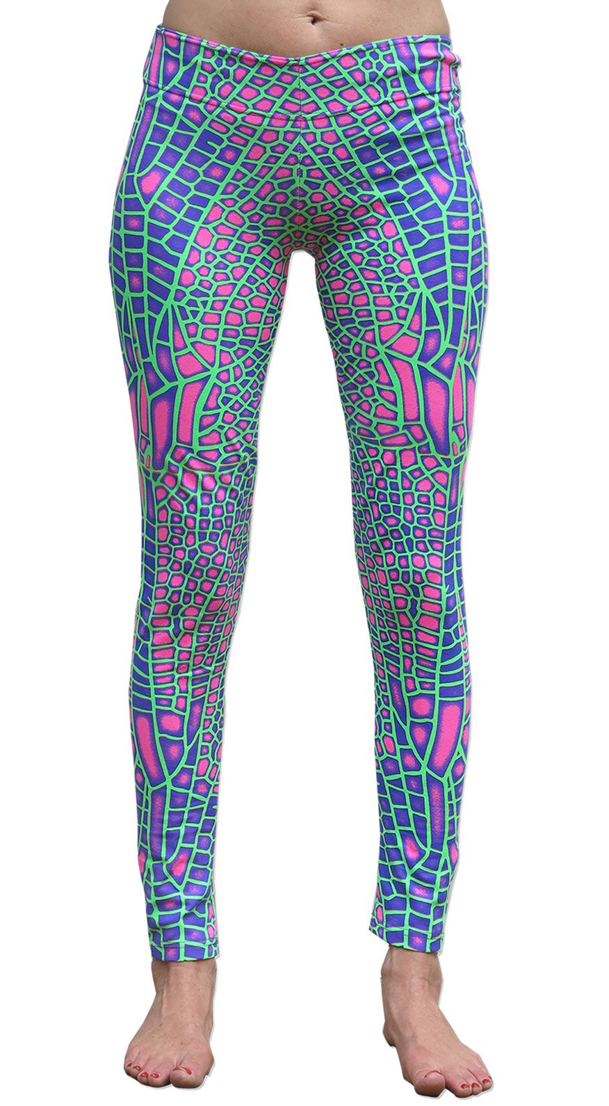 Wide waistband Leggings : Acid Dragonfly - Women Leggings - Space Tribe