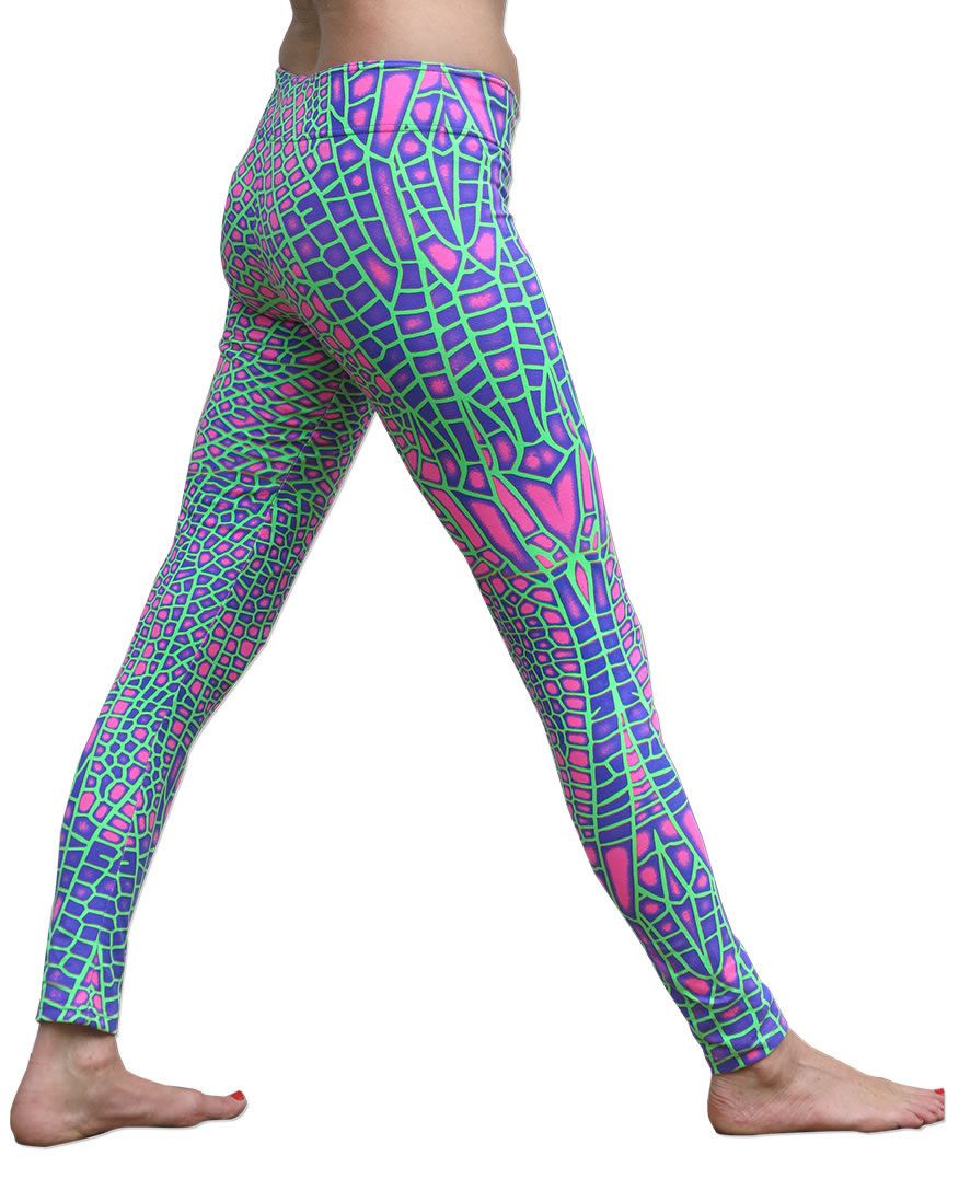 Wide waistband Leggings : Acid Dragonfly - Women Leggings - Space Tribe