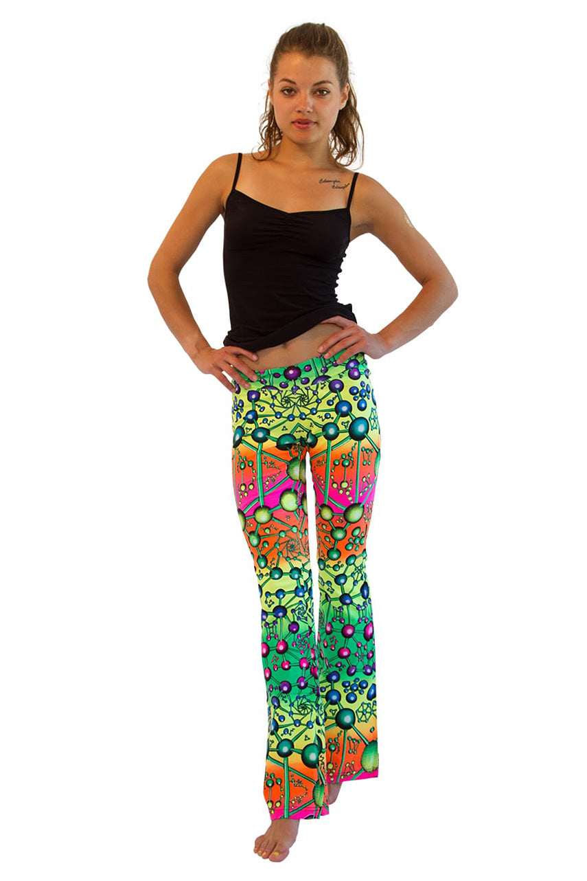 Lycra Flares : Atomic Rainbow - Women Flares - Space Tribe