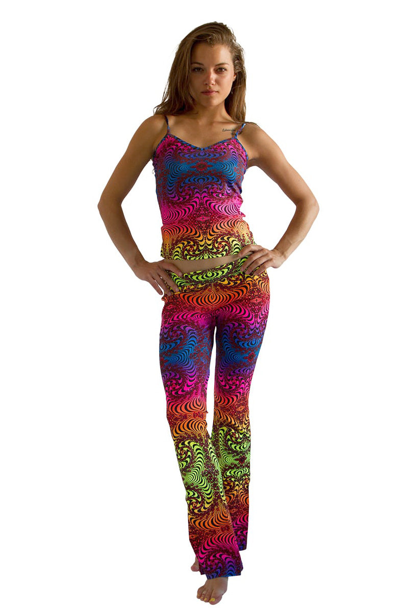 Lycra Flares : Rainbow Fractal - Women Flares - Space Tribe