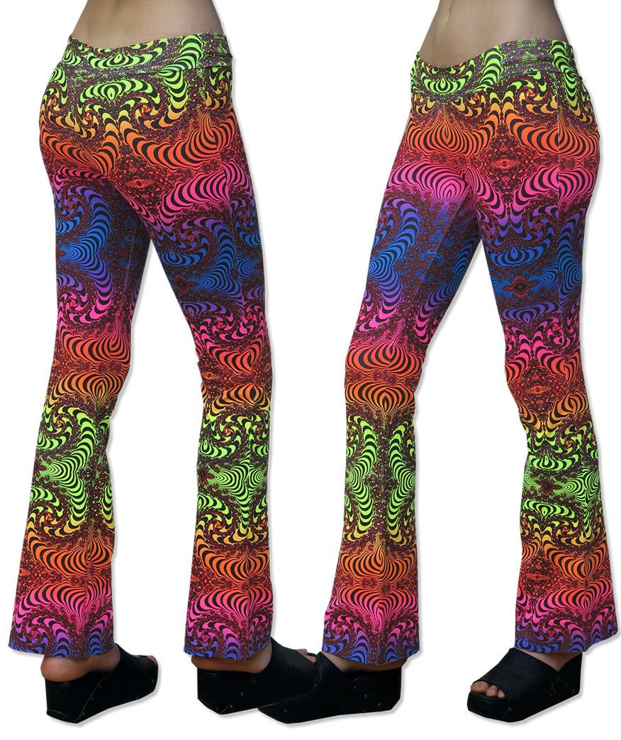Lycra Flares : Rainbow Fractal - Women Flares - Space Tribe