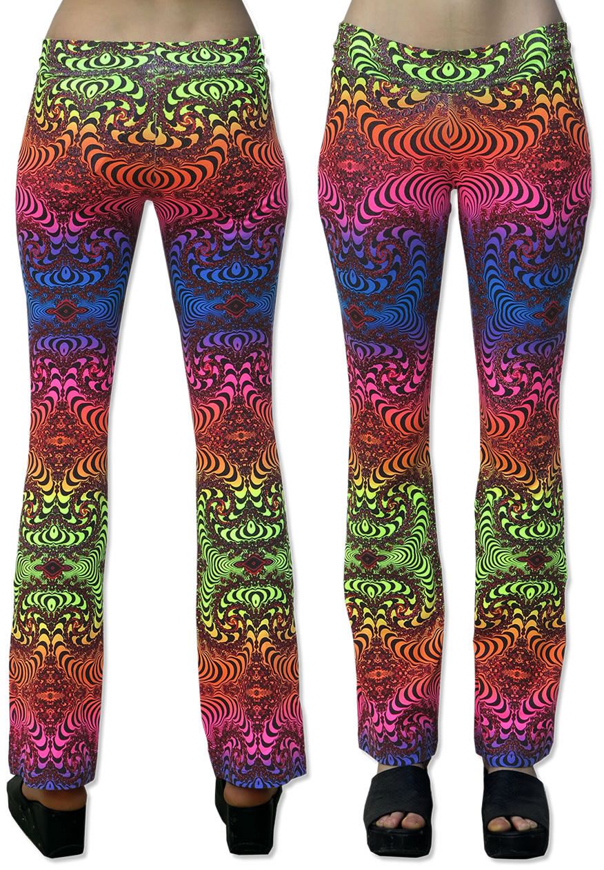 Lycra Flares : Rainbow Fractal - Women Flares - Space Tribe