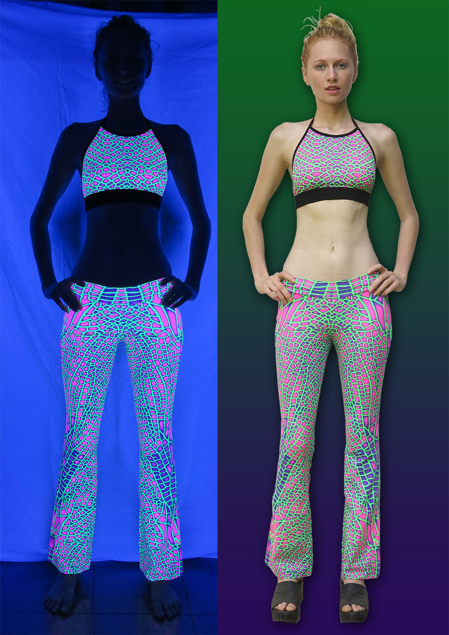 Lycra Flares : Acid Dragonfly - Women Flares - Space Tribe