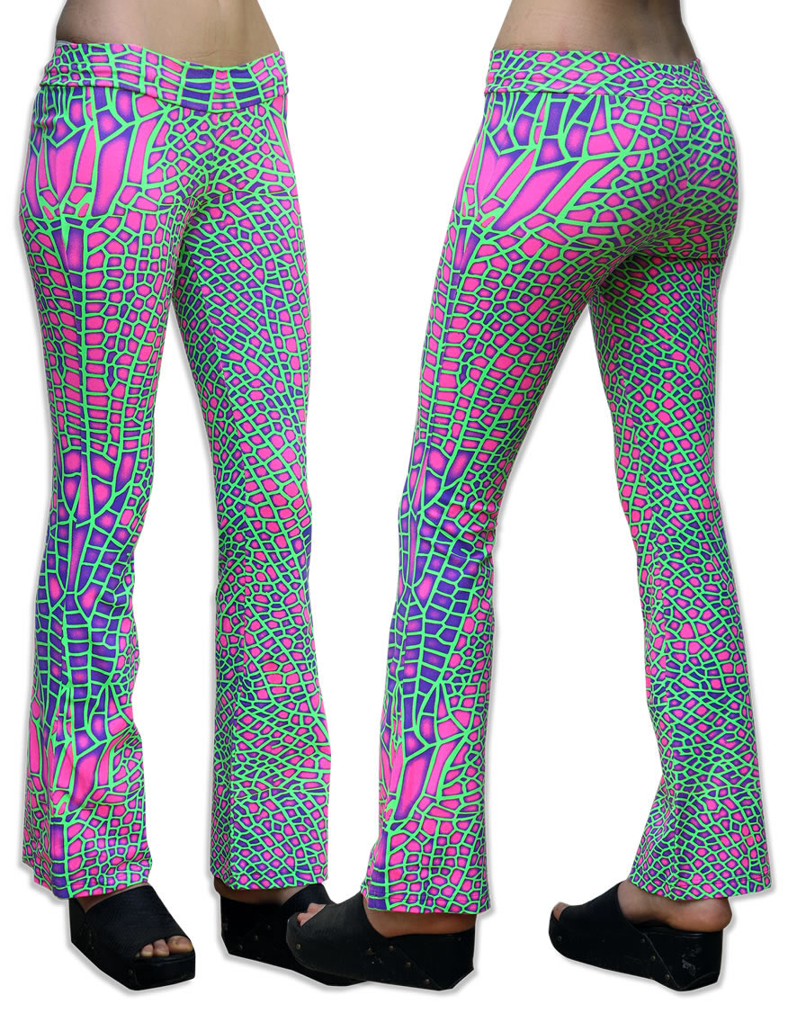 Lycra Flares : Acid Dragonfly - Women Flares - Space Tribe