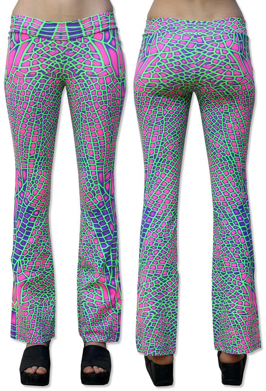 Lycra Flares : Acid Dragonfly - Women Flares - Space Tribe