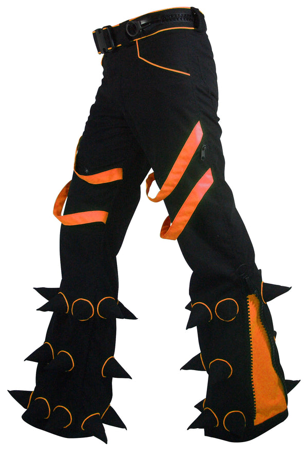 Spikey Pants : Black - UV Orange - Men Pants - Space Tribe