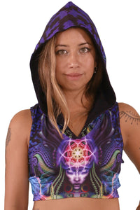 Hooded Crop Top : Foxy Lady - Women Tops - Space Tribe