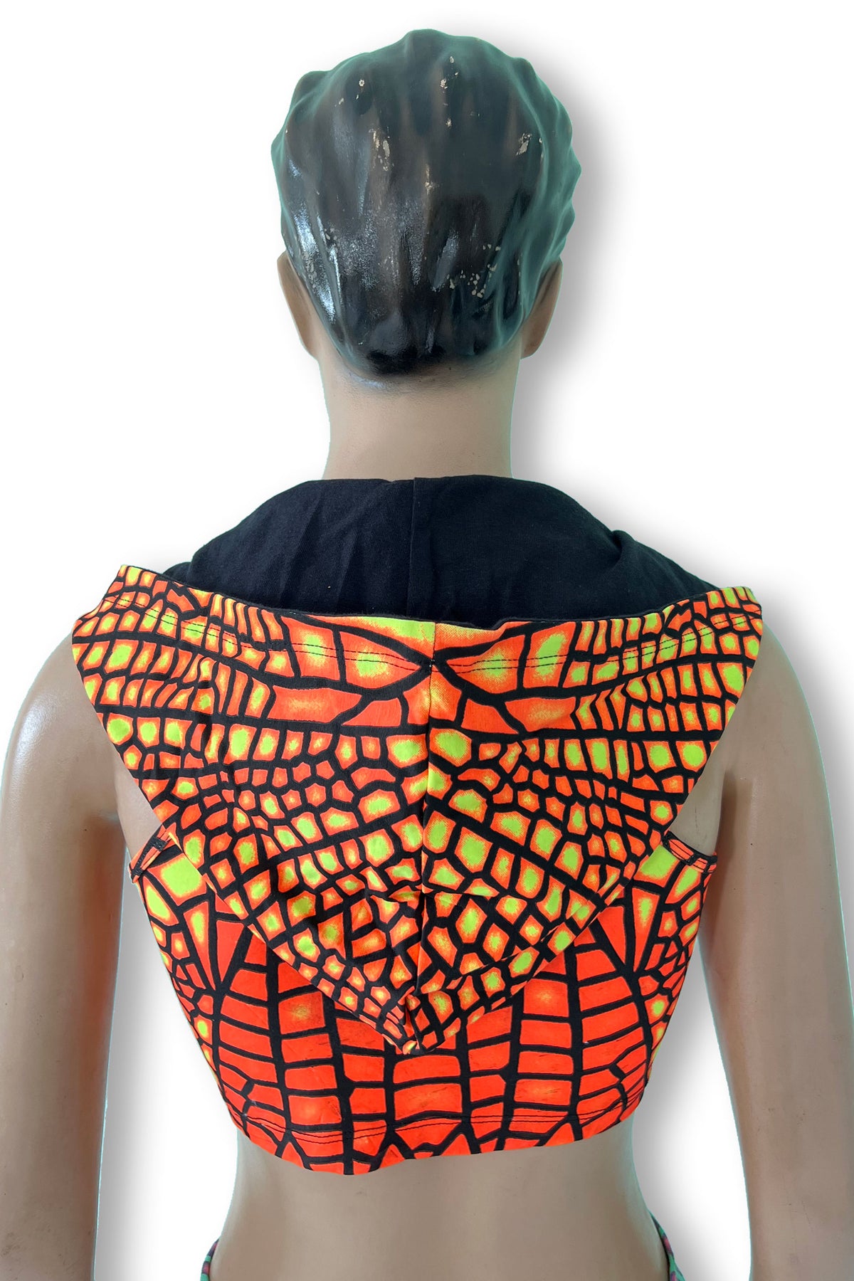 Hooded Crop Top : Fire Dragonfly