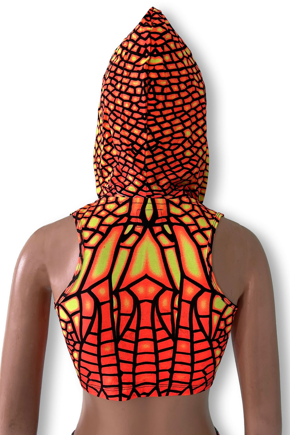 Hooded Crop Top : Fire Dragonfly